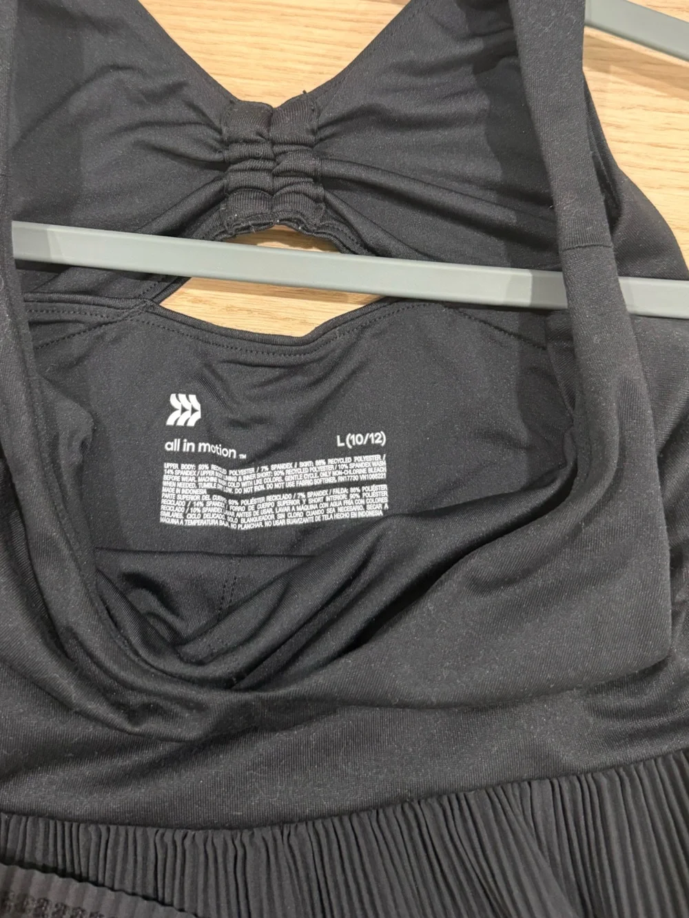 all in motion Black Pleated Tank Dress for Kids